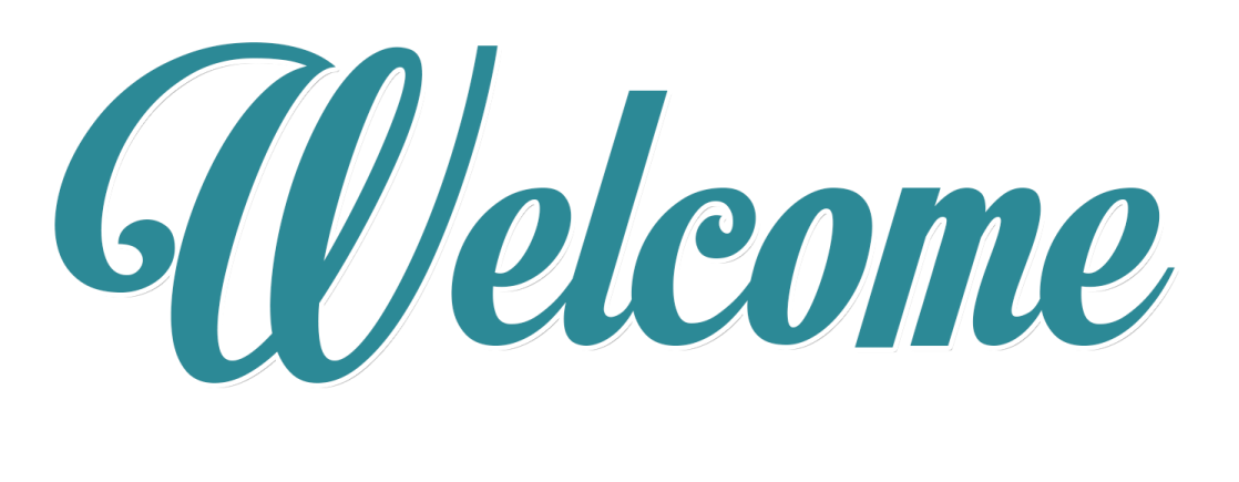 a blue welcome sign with the word welcome on it