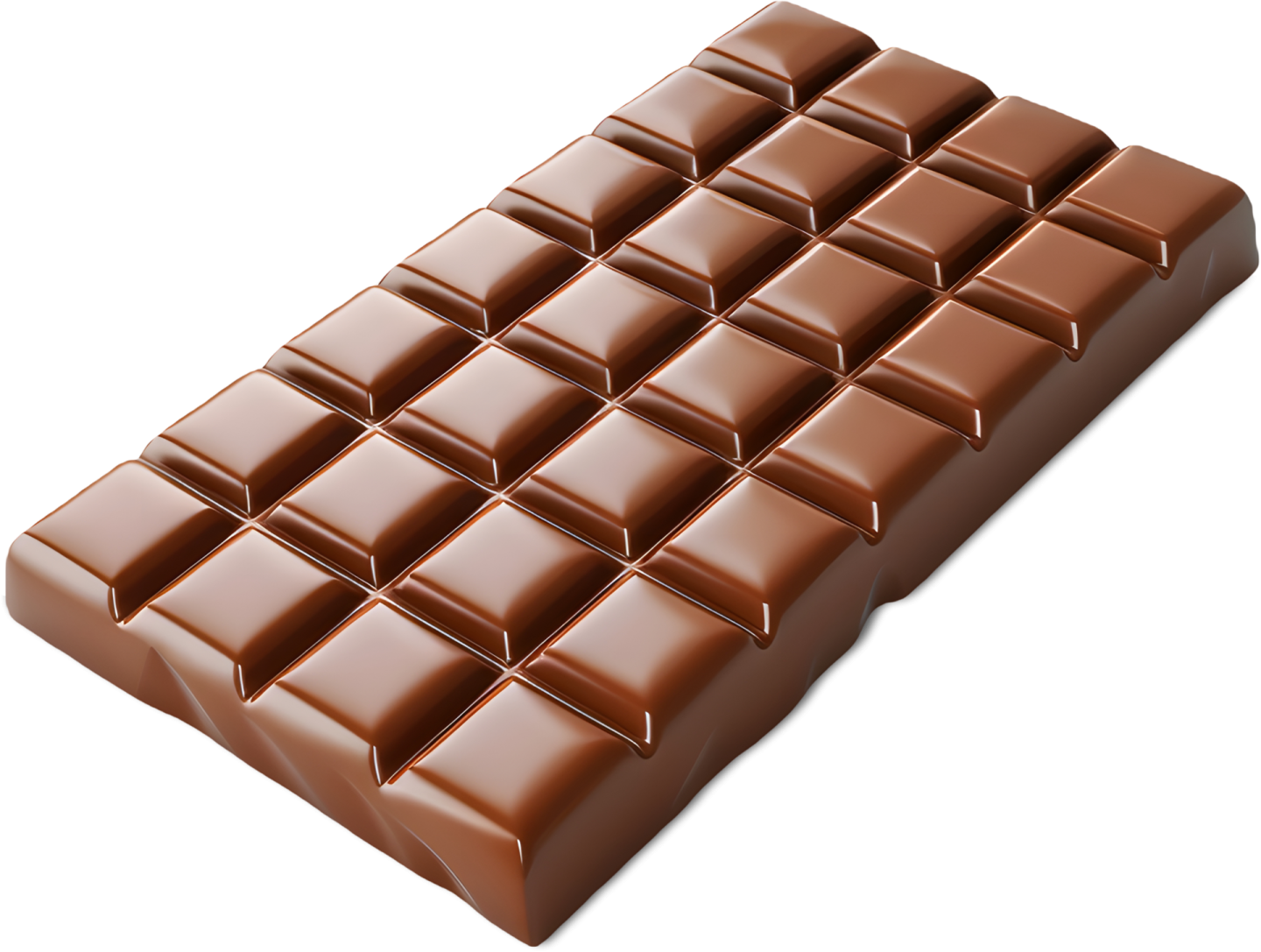 a chocolate bar on a white background