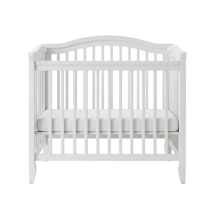 a white cribt with a todd's bed