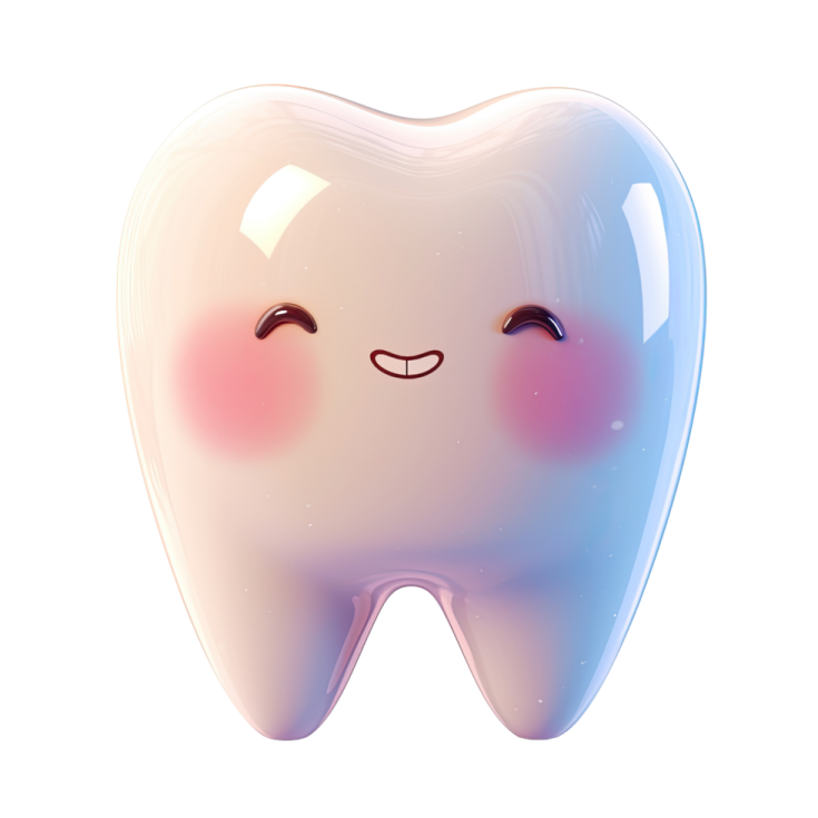 a tooth with a smile on it