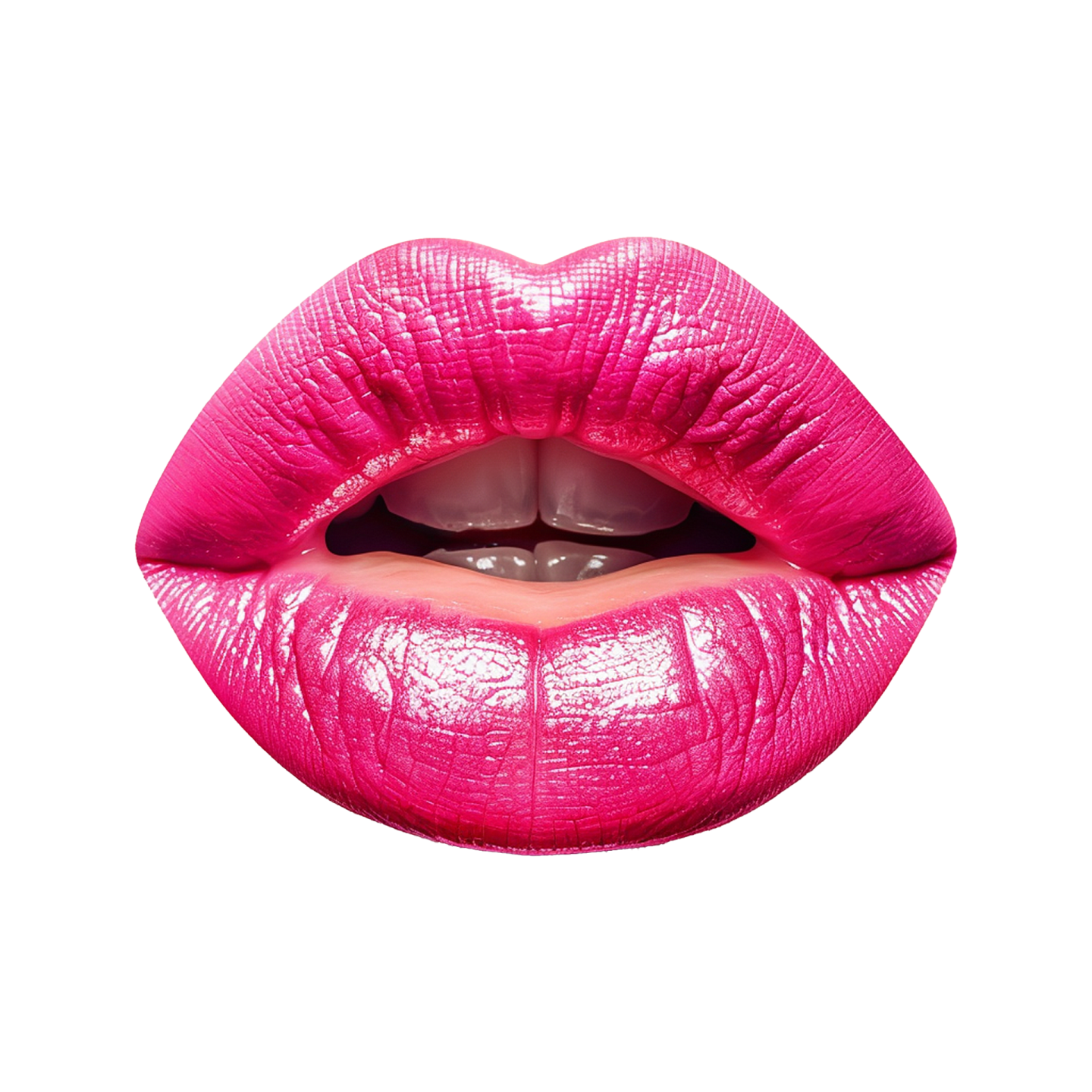 a close up of a pink lipstick on a white background