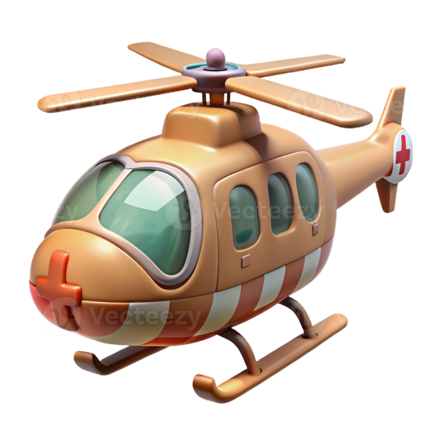 a cartoon helicopter flying in the air