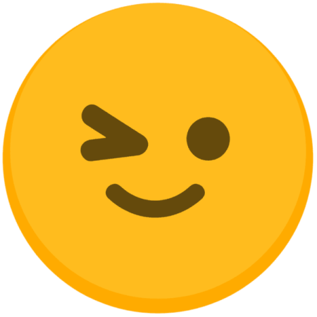 a yellow smiley face with two eyes