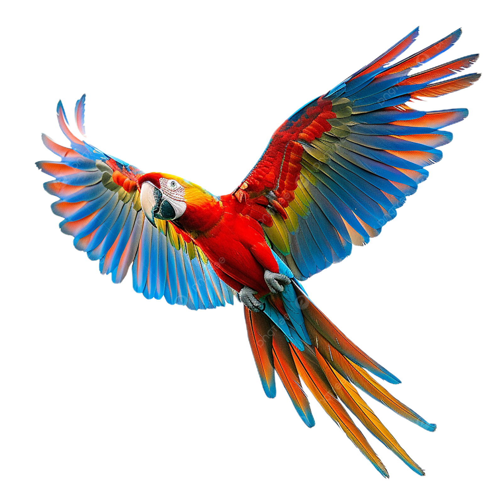 a colorful parrot flying in the air