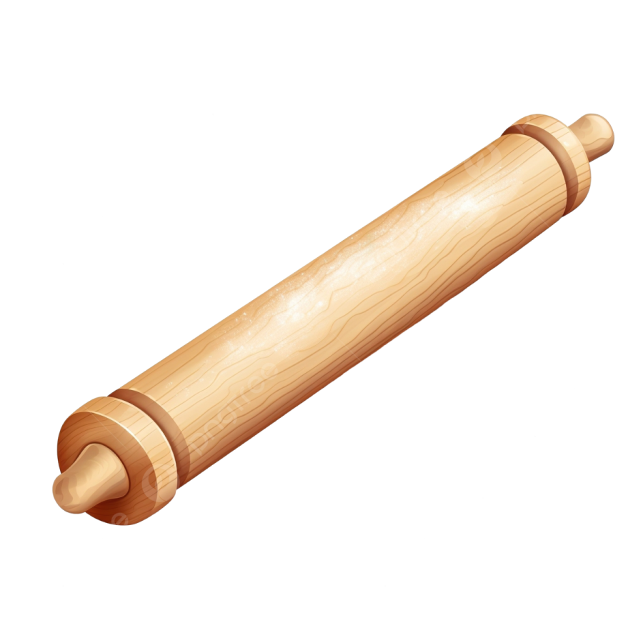 a wooden rolling board on a white background