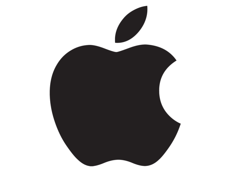 an apple logo on a white background