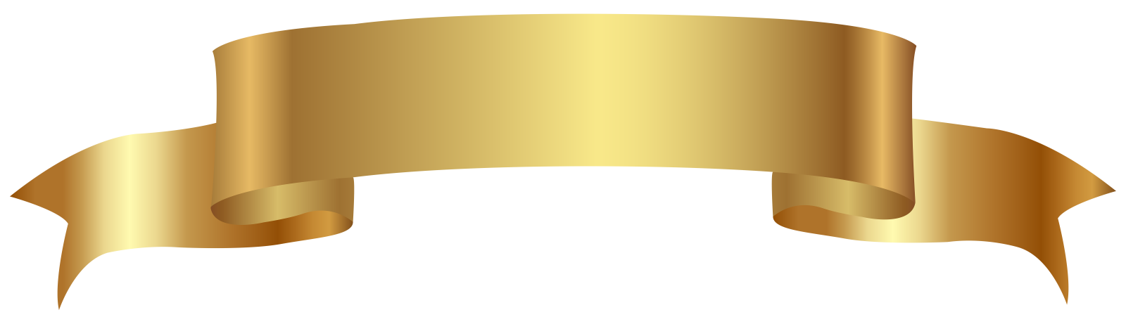 a gold ribbon on a white background