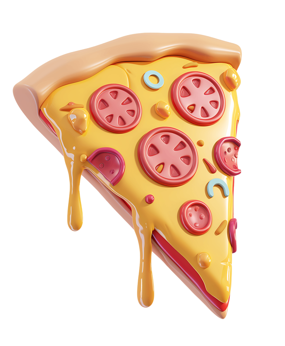 a slice of pizza with different toppings on it