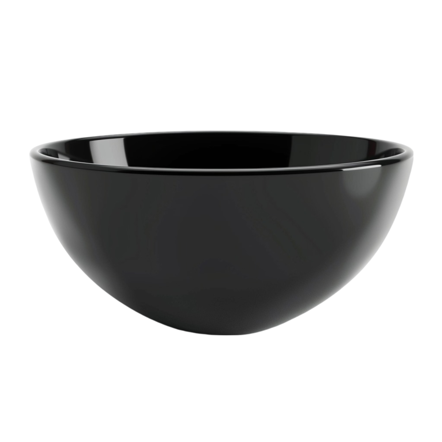 a black bowl on a white background