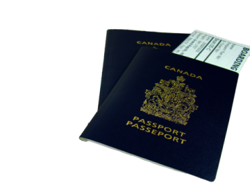 two passports with a passport on top of them