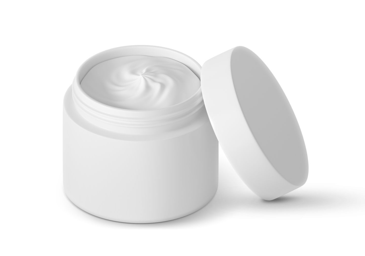 a jar of cream on a white background
