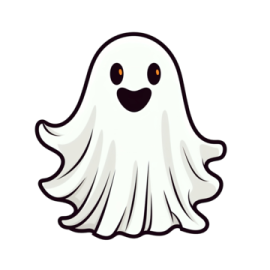 a ghost sticker on a white background