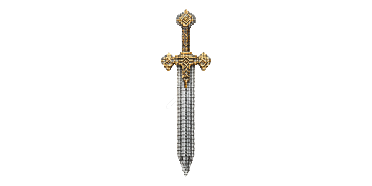 a sword made out of gold and diamonds
