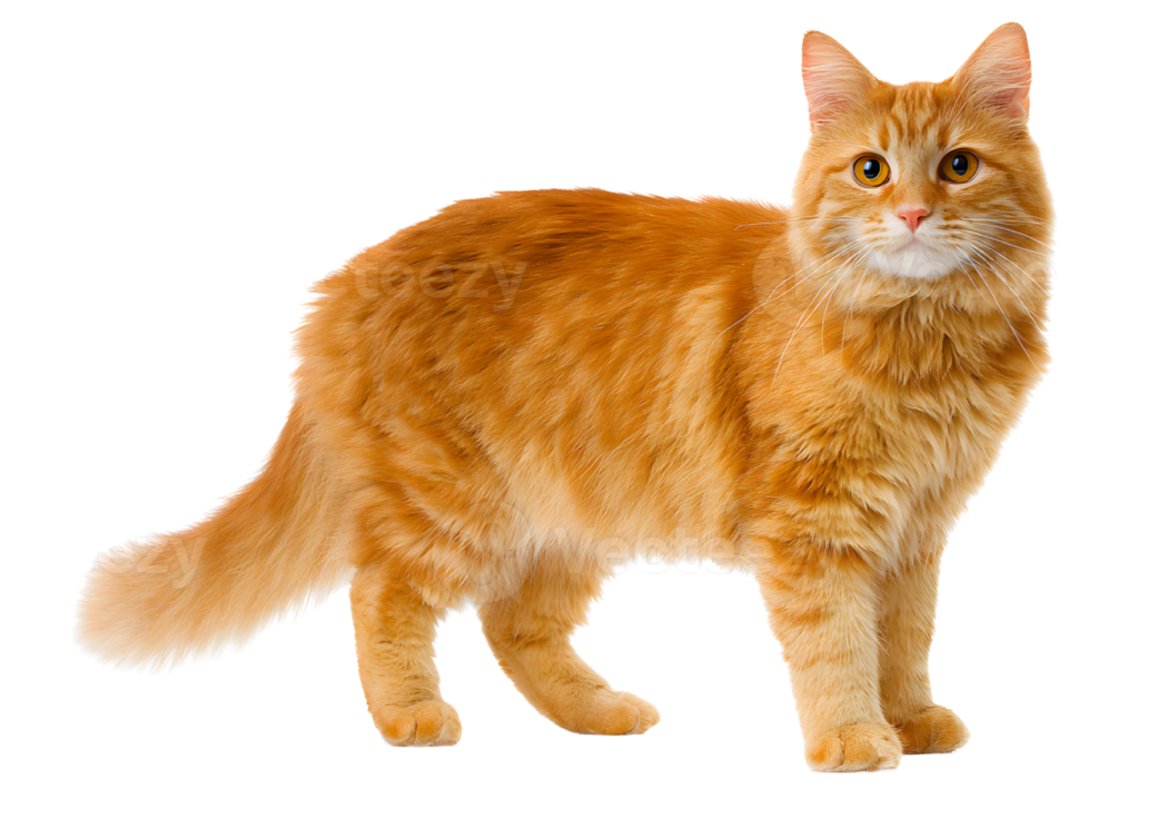 the cat is orange
