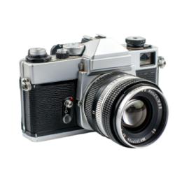 an old camera on a white background