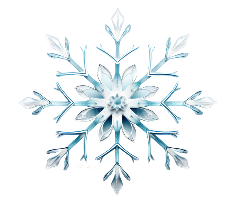 a blue snowflake on a white background