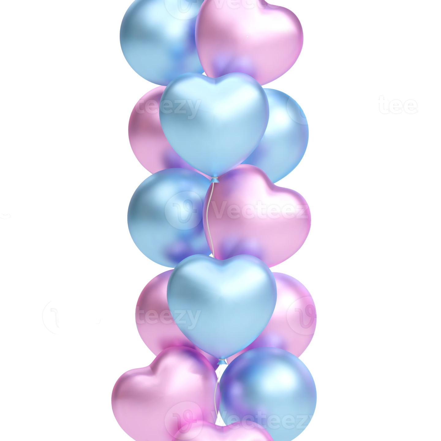 a bunch of pink and blue balloons