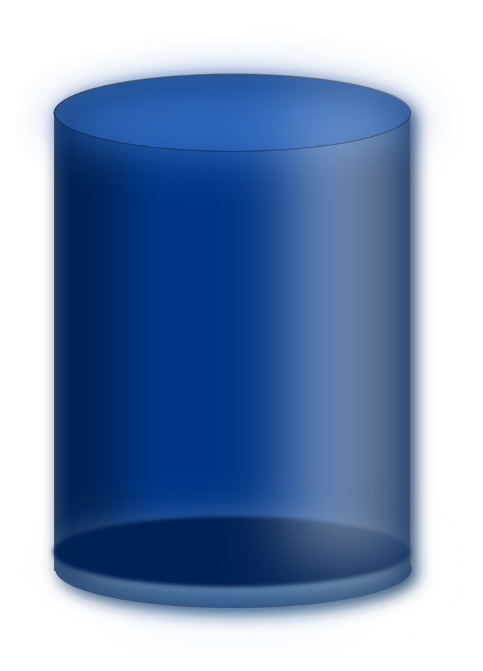 a blue cylinder on a white background