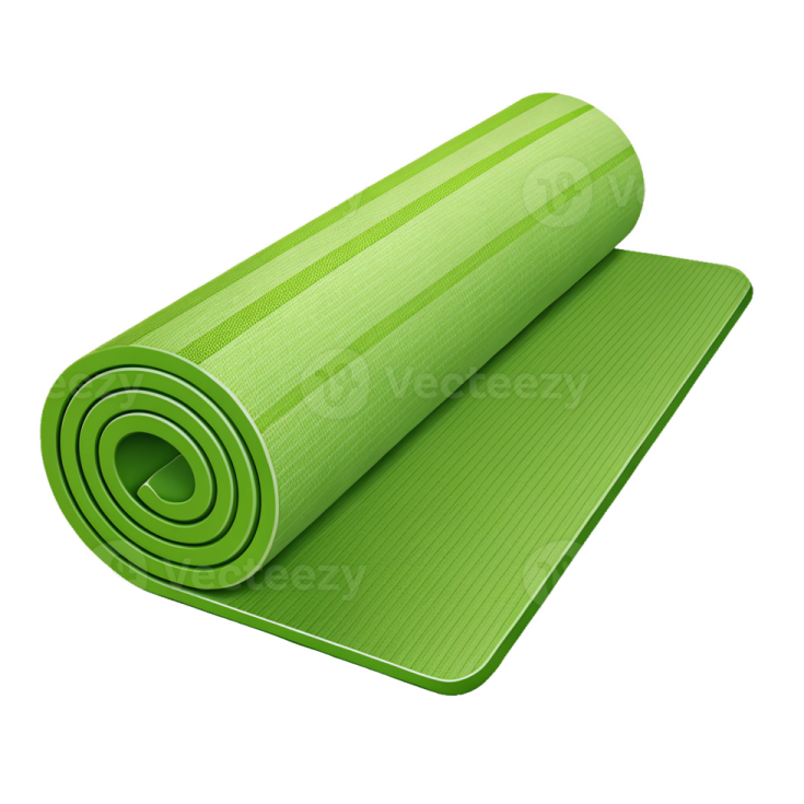 a green yoga mat on a white background