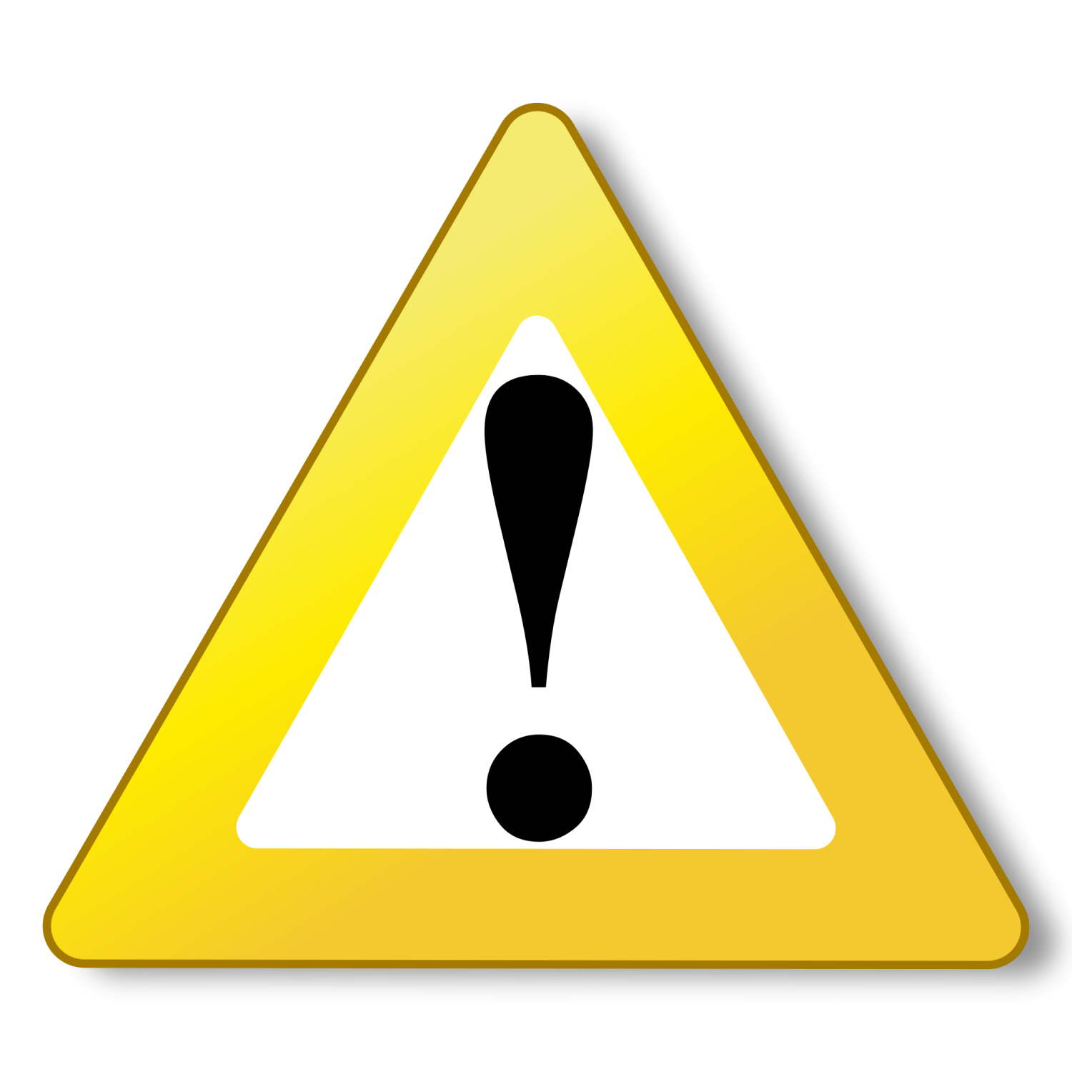 a yellow triangle with a question mark on it