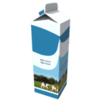 a carton of milk on a white background