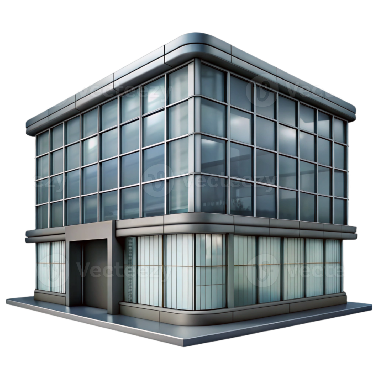an office building on a white background