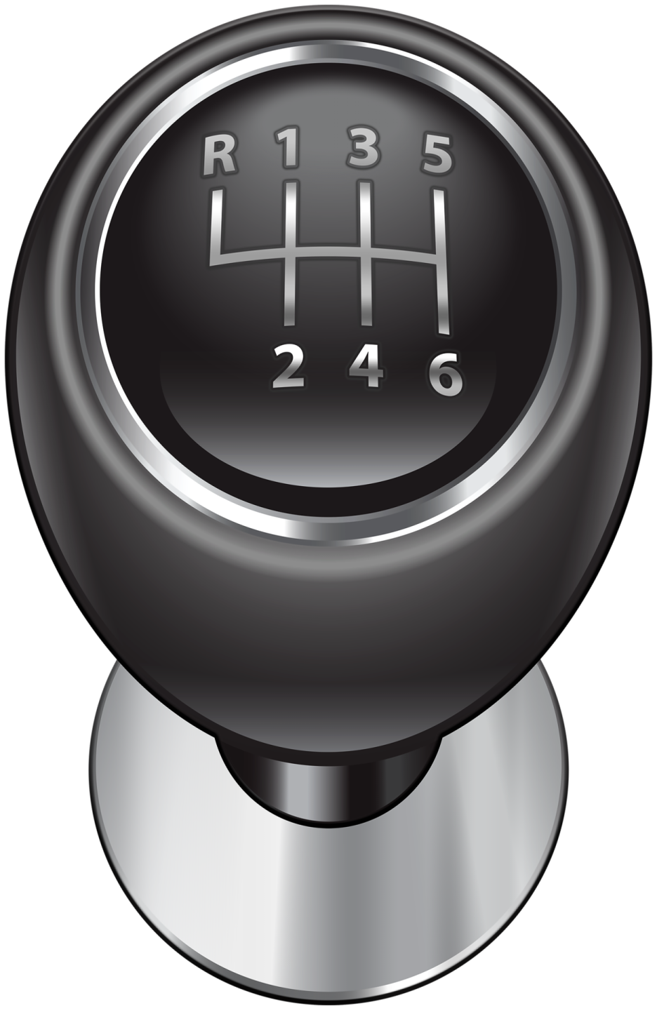 a black knob with the letter h on it