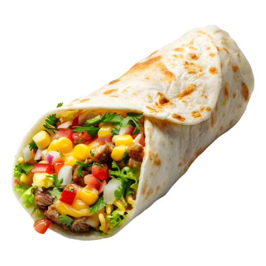 a burritoa filled with meat and vegetables