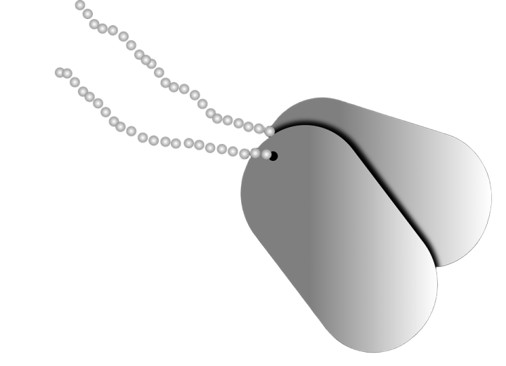 a dog tag with a chain attached to it