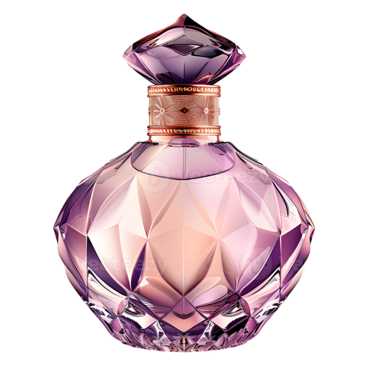 a bottle of perfume on a white background