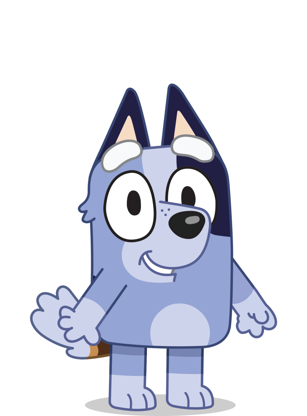 a cartoon dog with glasses and a backpack