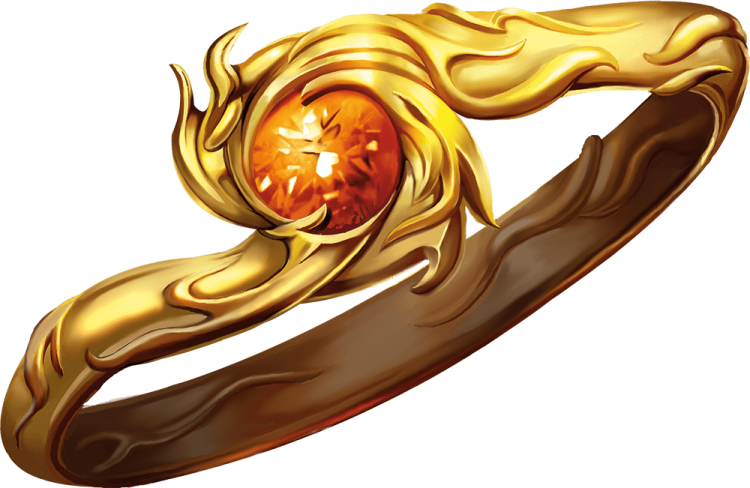 a gold ring with an orange stone in it