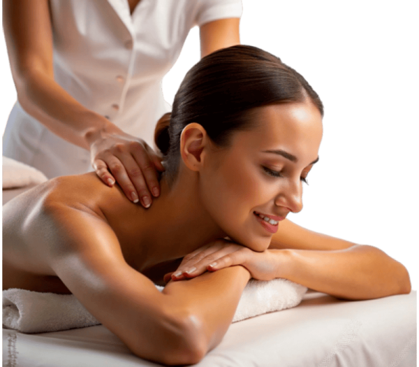 a woman getting a massage on her back