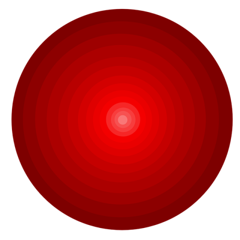 a red circle on a white background