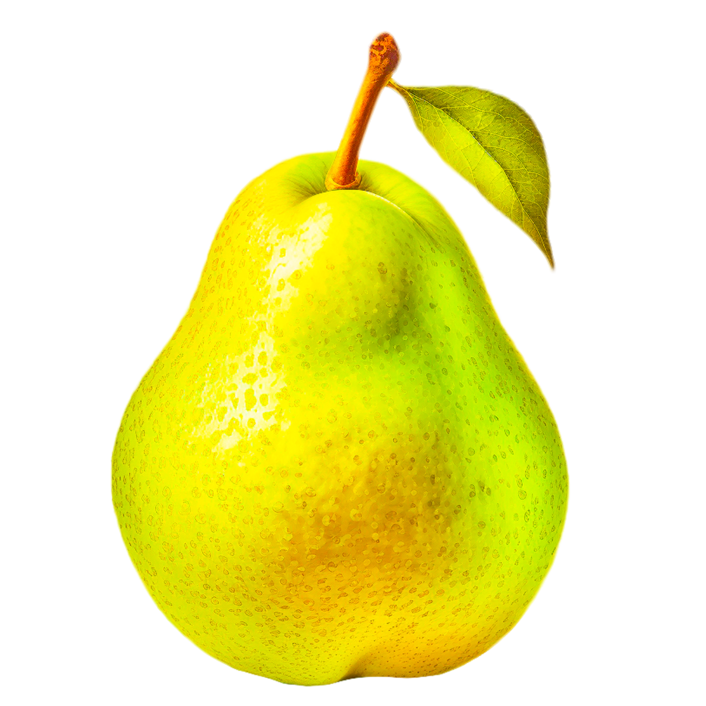 a yellow pear on a white background