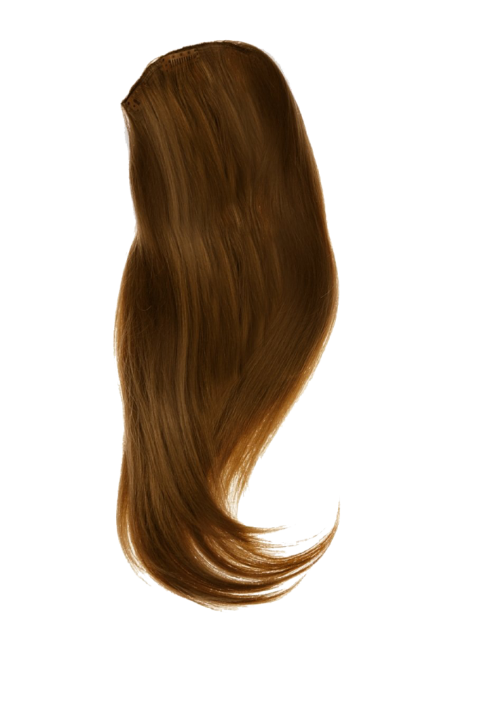 a long brown hair on a white background