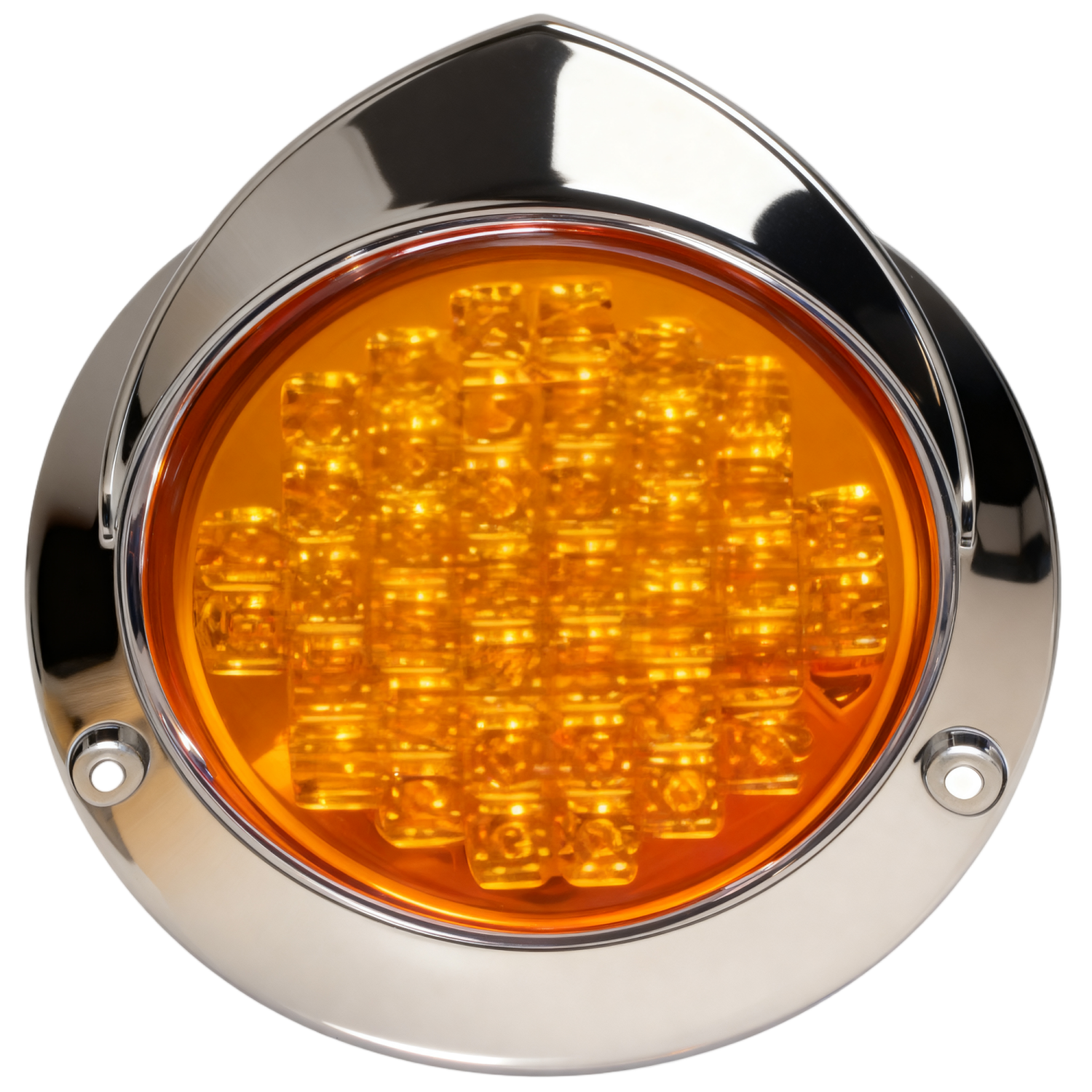a close up view of an orange led light