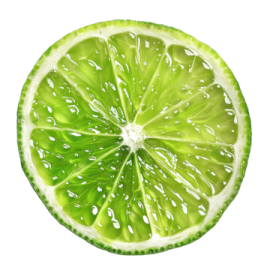 a lime slice on a white background