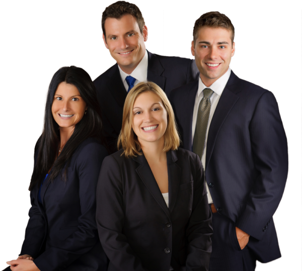 a group of business people standing together