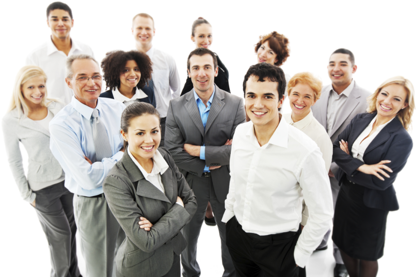 a group of smiling business people