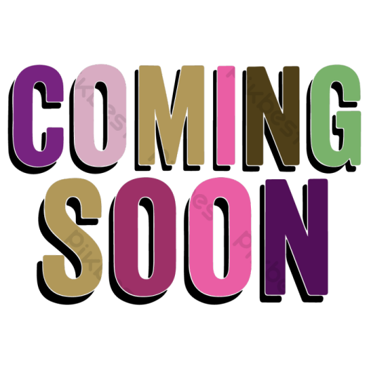 the words coming soon in different colors