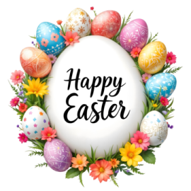 an easter egg with the words happy easter on it