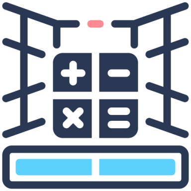 a blue and white icon of a phone