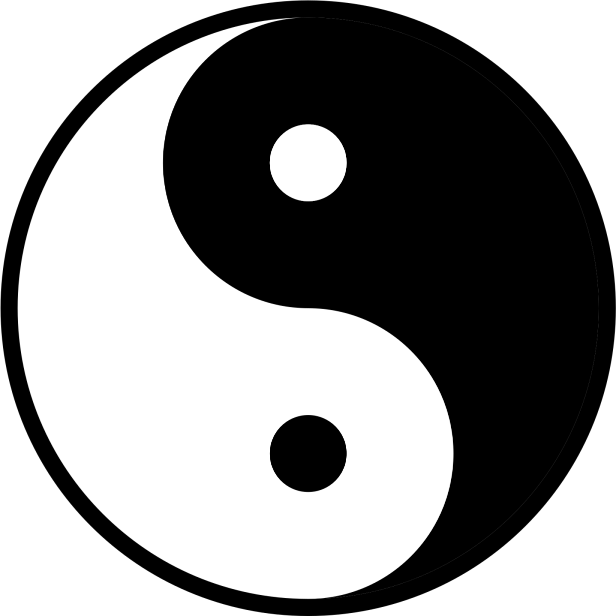 a yin symbol in black and white