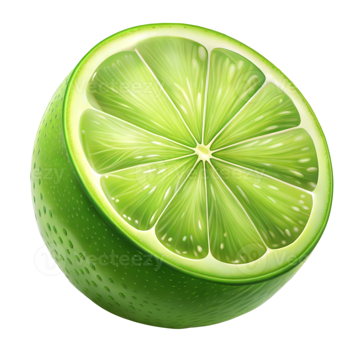 a lime cut in half
