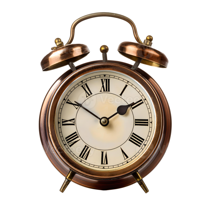 an old fashioned alarm clock on a white background