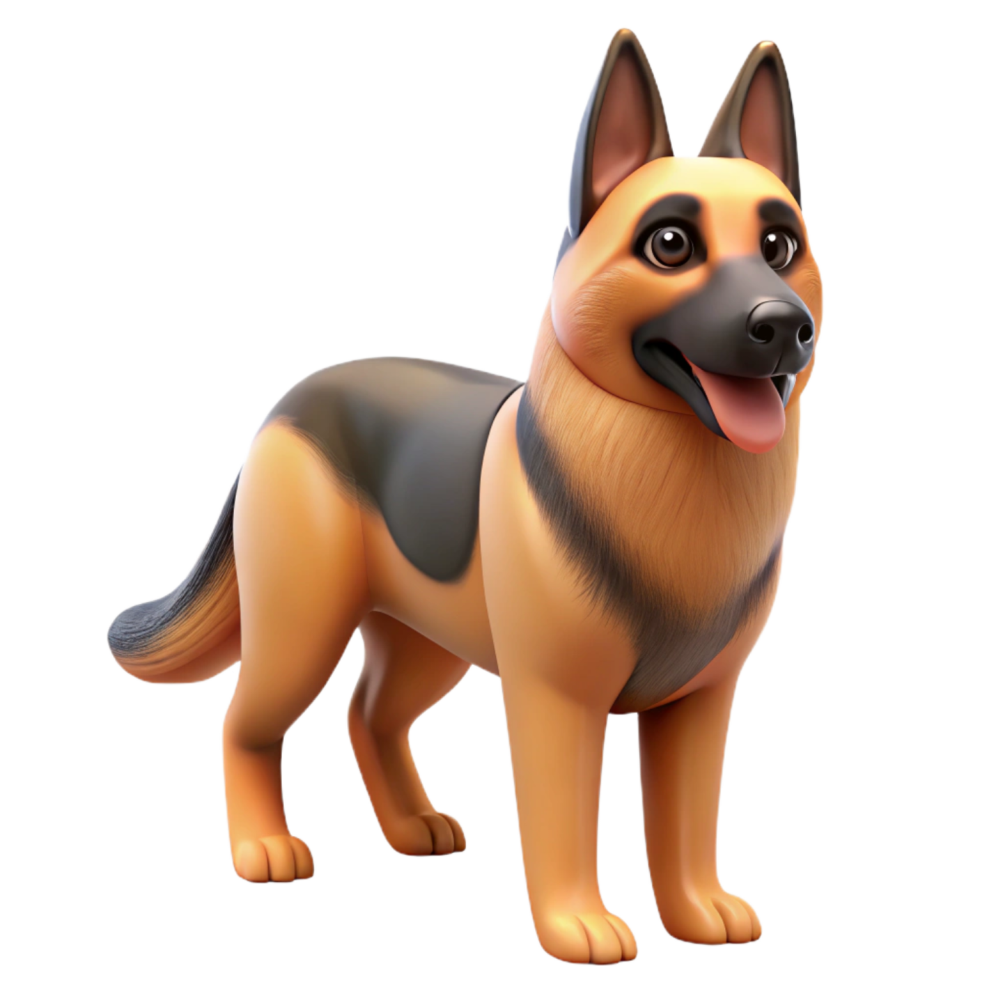 a cartoon dog standing on a white background