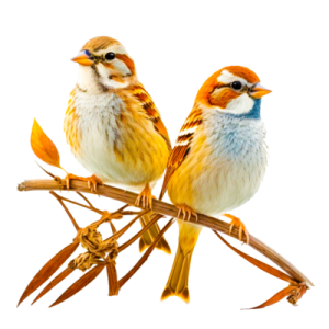 two birds sitting on top of a branch