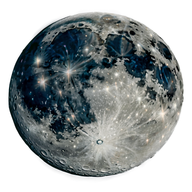 a full moon with stars in the sky
