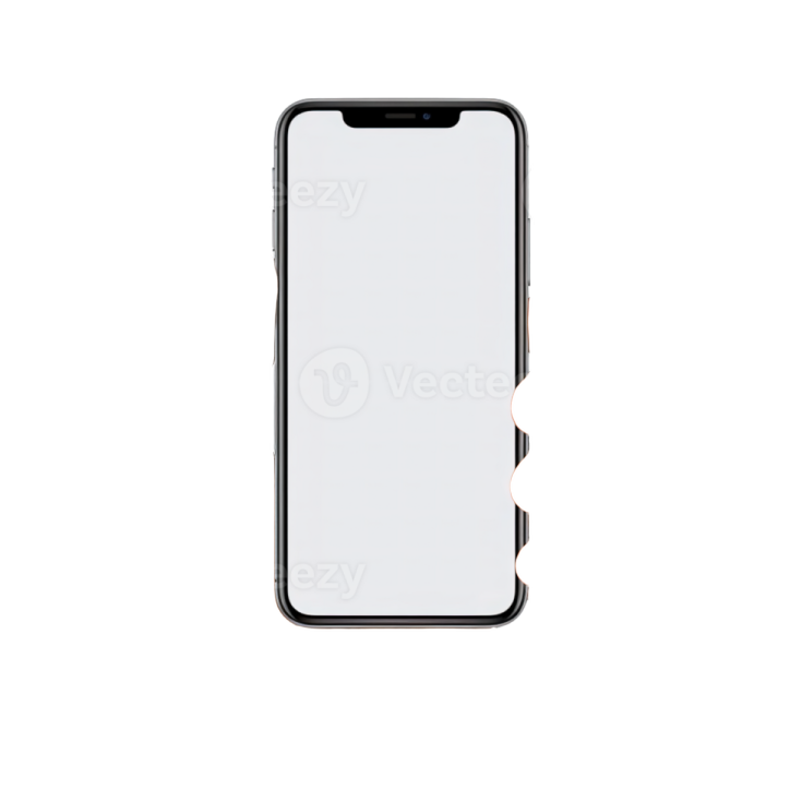 a woman's hand holding an iphone with a blank screen